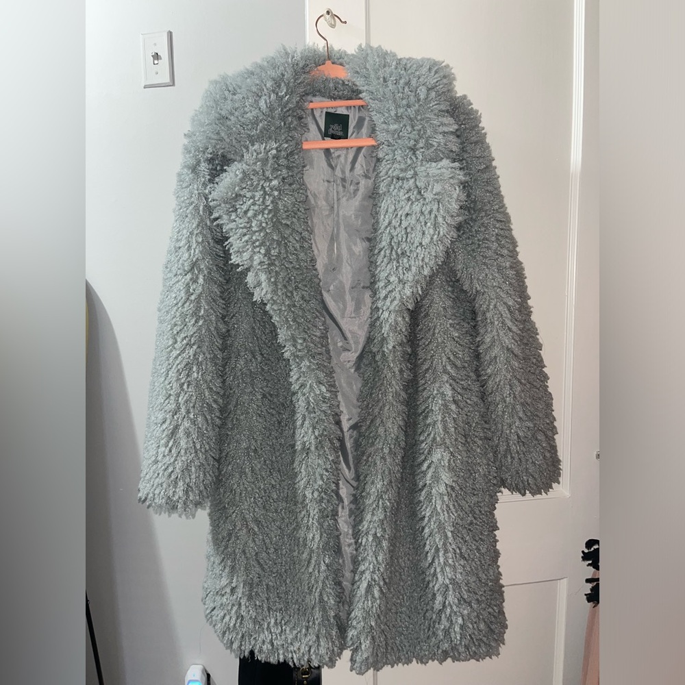 Gray Faux Fur Coat Wild Fable size medium